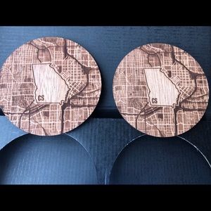 2 Customized Georgia Woodchuck Wooden Coasters